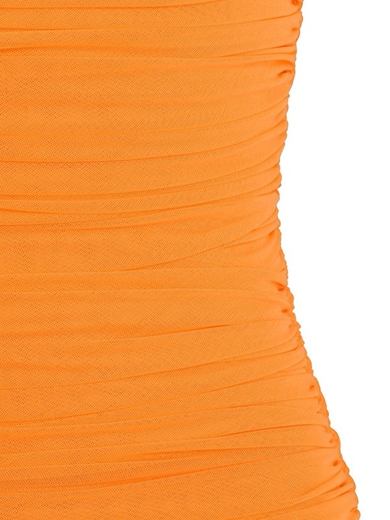 HOUSE of CB Tangerine Ruched Organza Mesh Mini Dress Sz. M - Picture 6 of 15